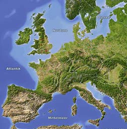 Reliefkarte Europa