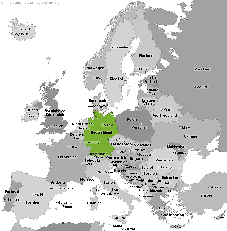 Europakarte mit Deutschland