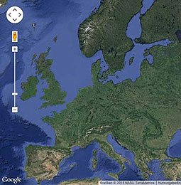 Europakarte mit Satellitenbildern