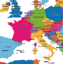 Europakarte mit Ländern