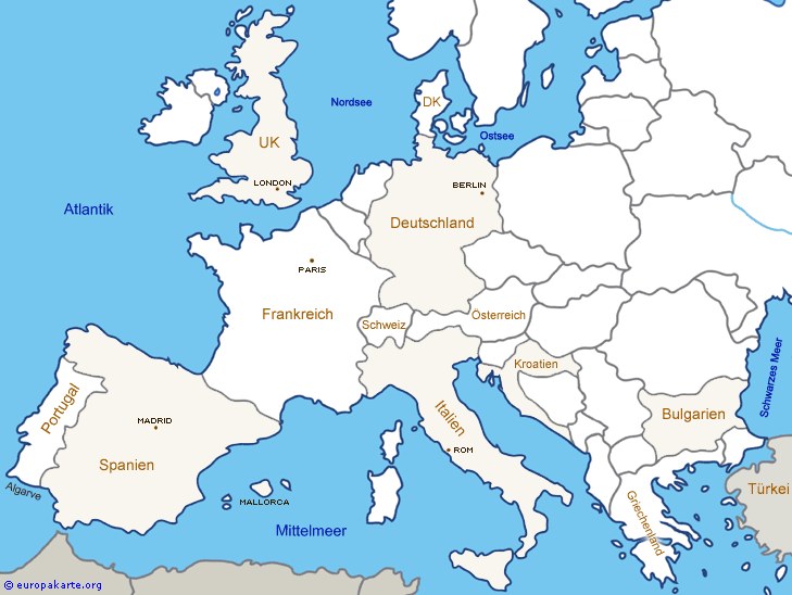 europakarte mallorca Reiseziele In Europa Karte Mit Europaischen Reisezielen europakarte mallorca