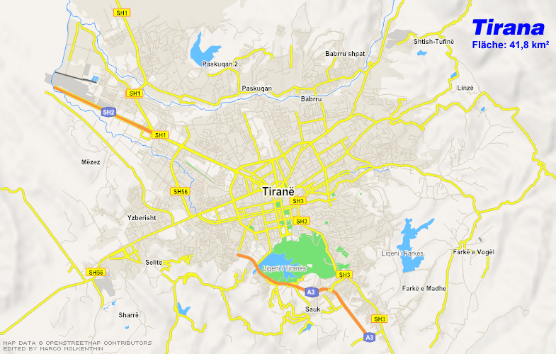 Karte Tirana