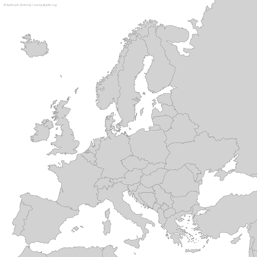 landkarte europa unbeschriftet Europakarte Leer Zum Lernen Leere Karte Von Europa landkarte europa unbeschriftet