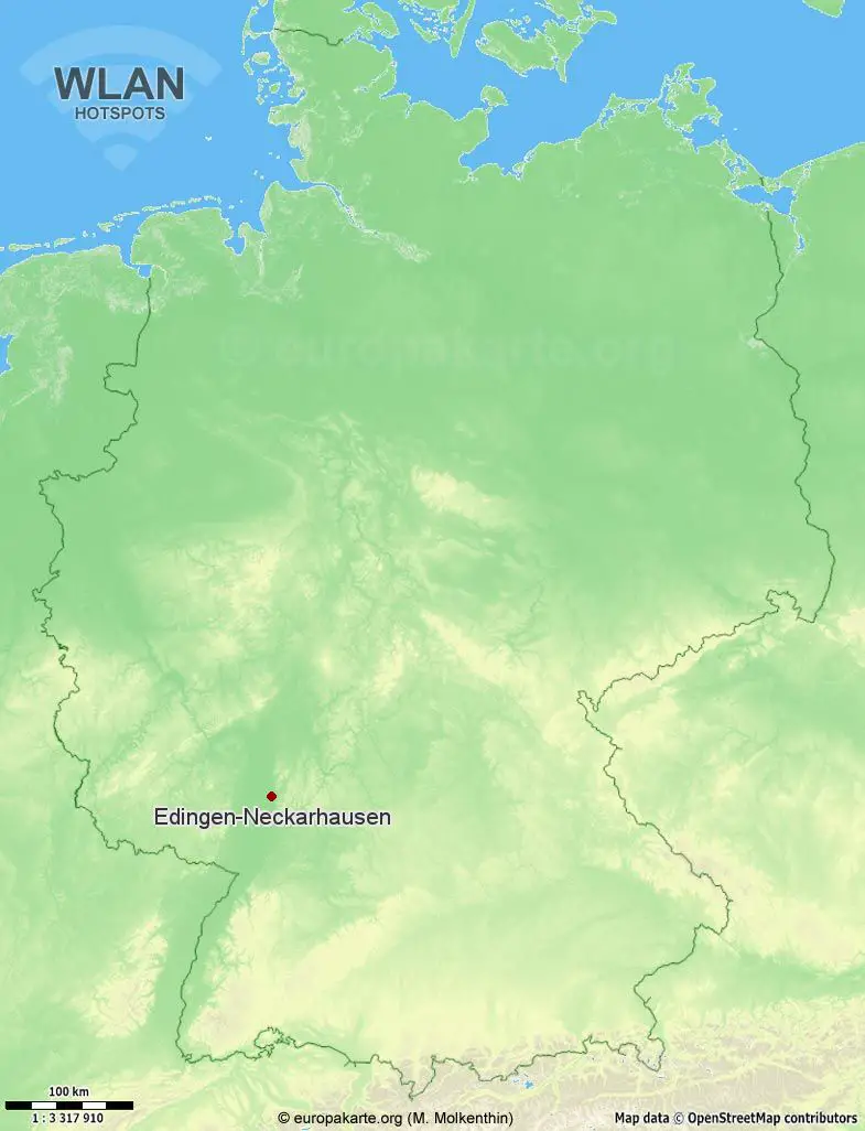 Interaktive Karte mit WLAN-Hotspots in Edingen-Neckarhausen (Baden-Württemberg)
