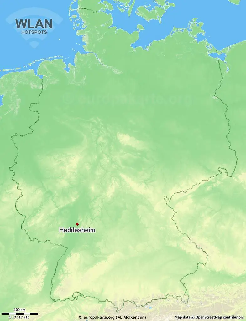 Interaktive Karte mit WLAN-Hotspots in Heddesheim (Baden-Württemberg)