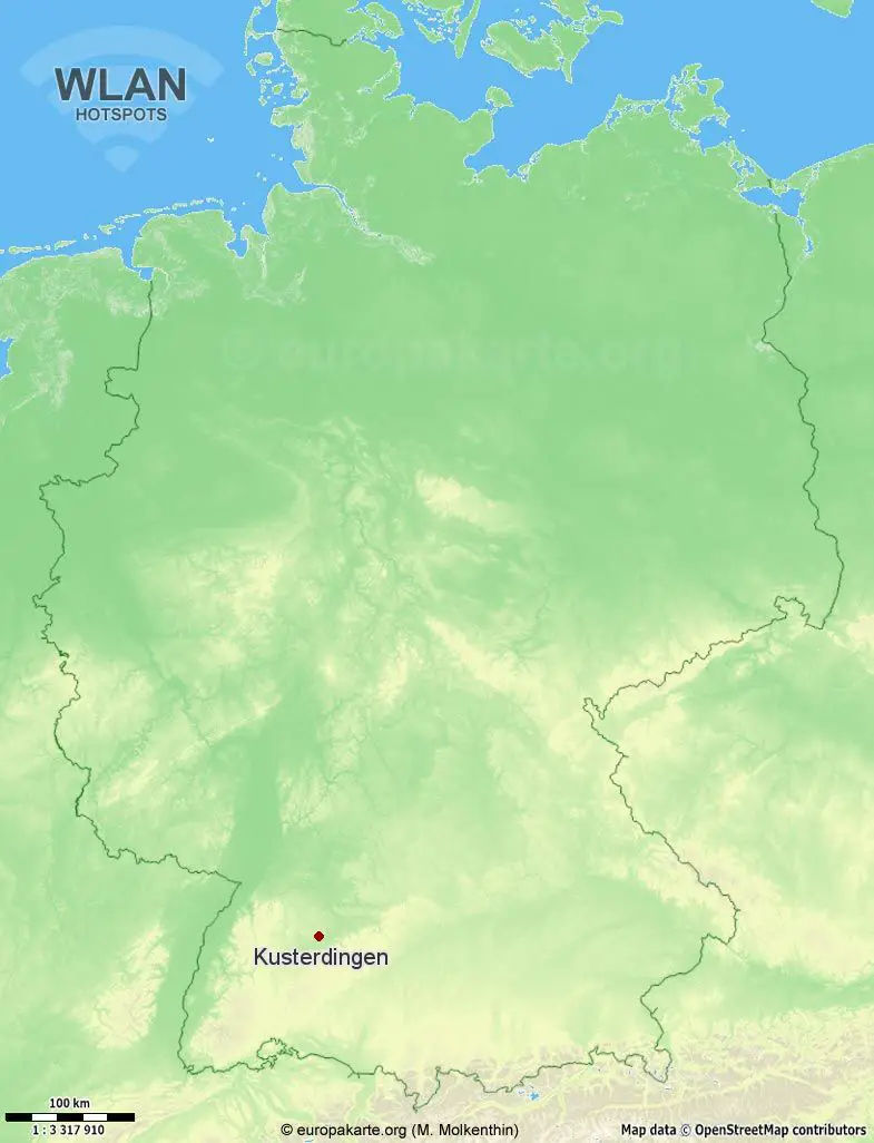 Interaktive Karte mit WLAN-Hotspots in Kusterdingen (Baden-Württemberg)