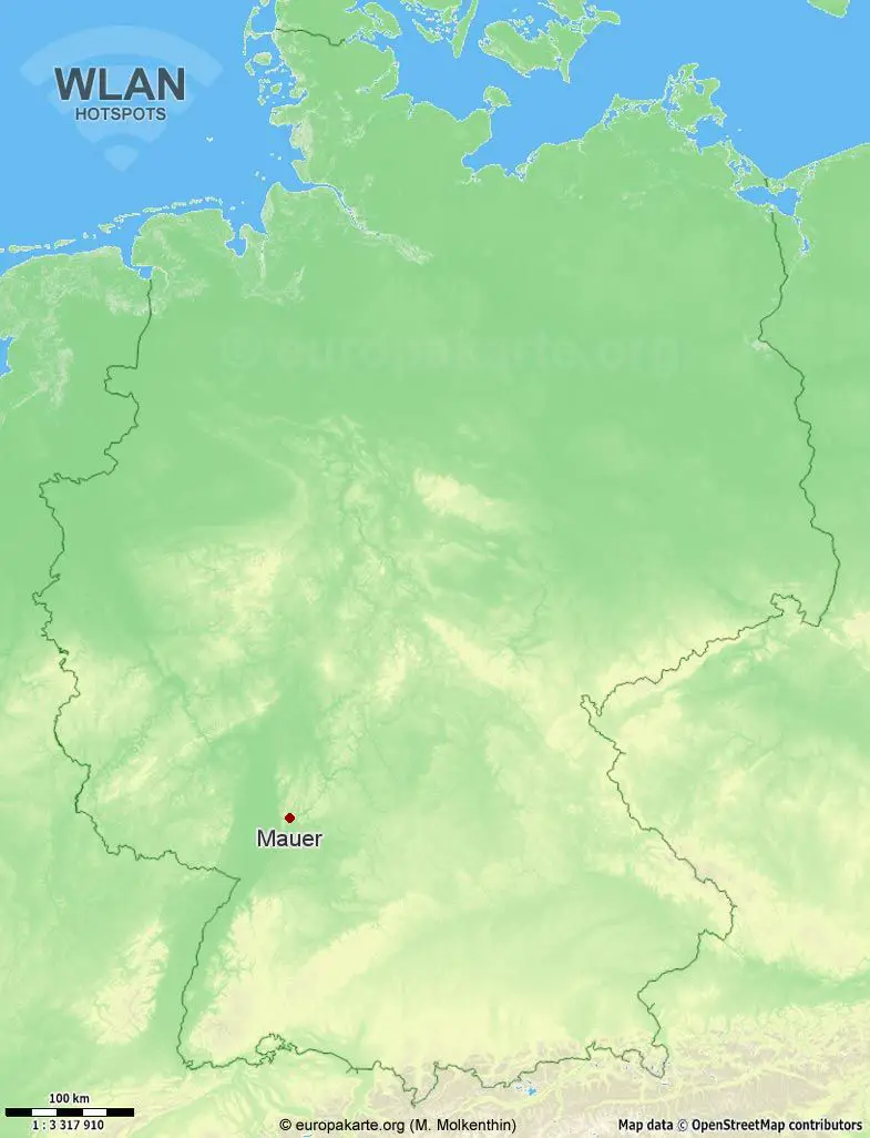 Interaktive Karte mit WLAN-Hotspots in Mauer (Baden-Württemberg)
