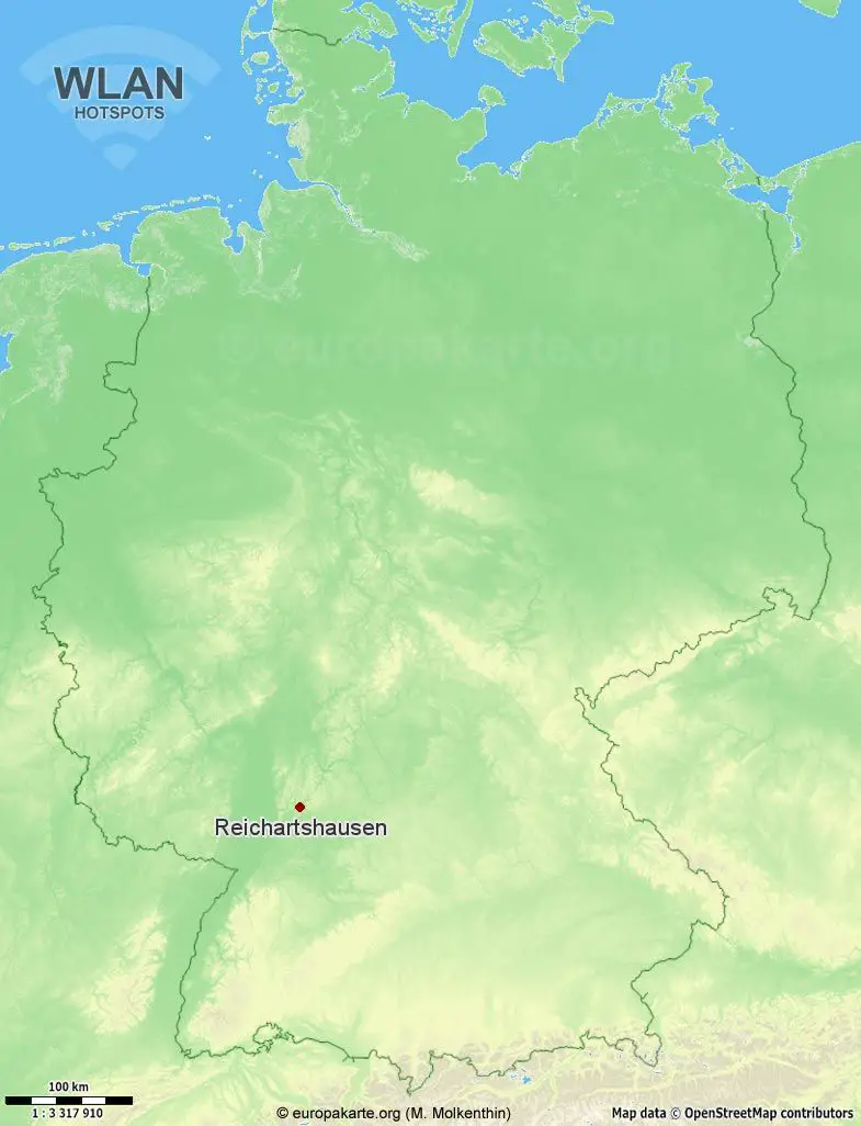 Interaktive Karte mit WLAN-Hotspots in Reichartshausen (Baden-Württemberg)