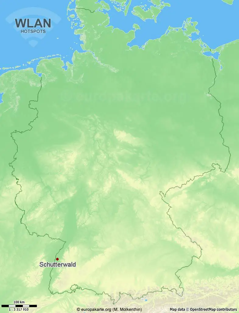 Interaktive Karte mit WLAN-Hotspots in Schutterwald (Baden-Württemberg)