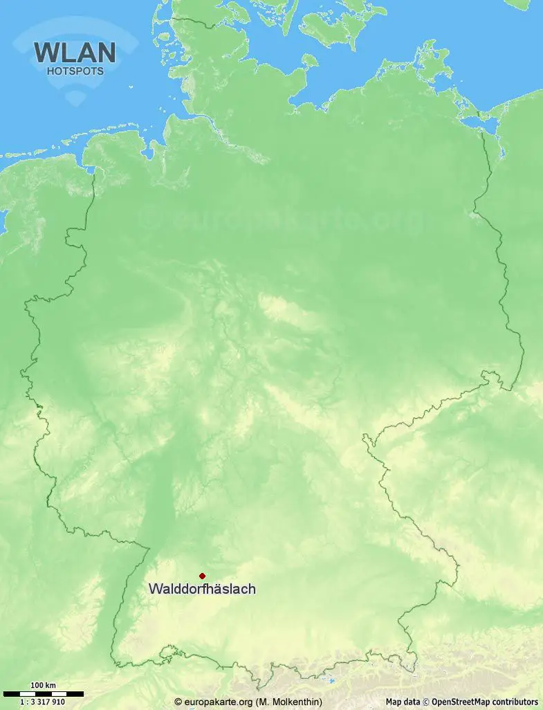 Interaktive Karte mit WLAN-Hotspots in Walddorfhäslach (Baden-Württemberg)