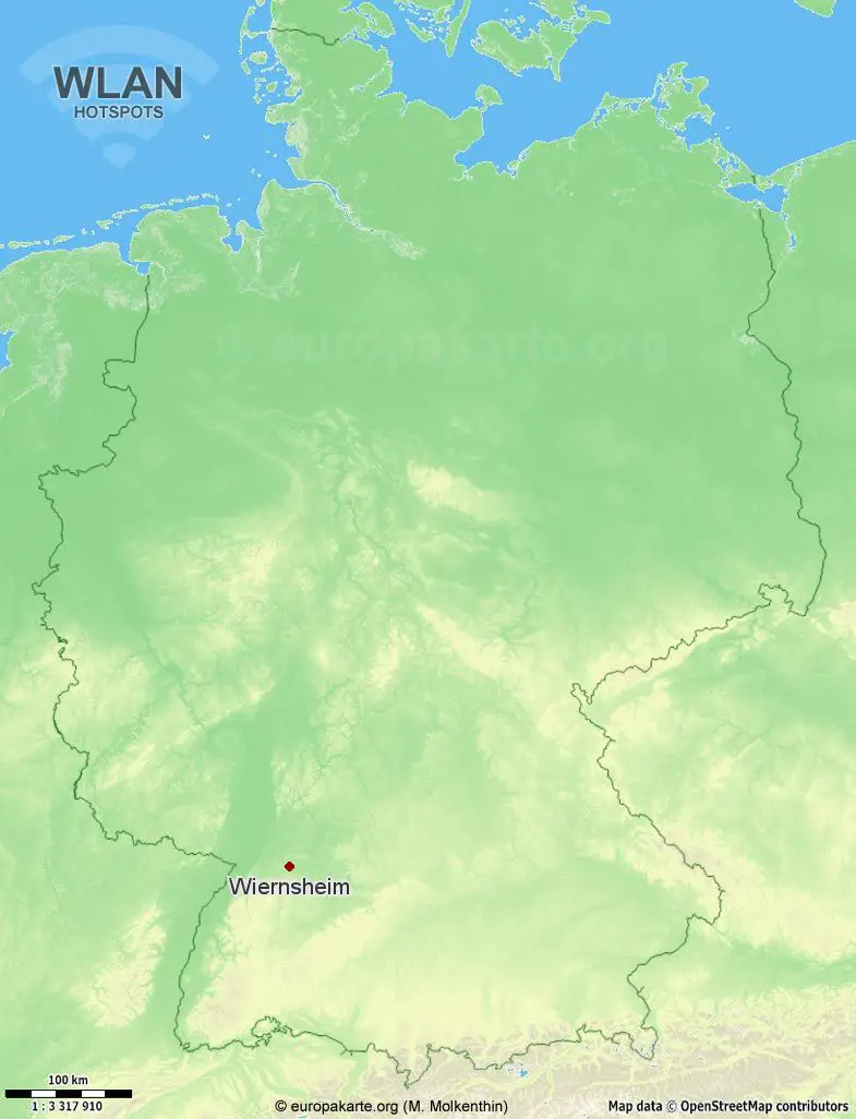 Interaktive Karte mit WLAN-Hotspots in Wiernsheim (Baden-Württemberg)