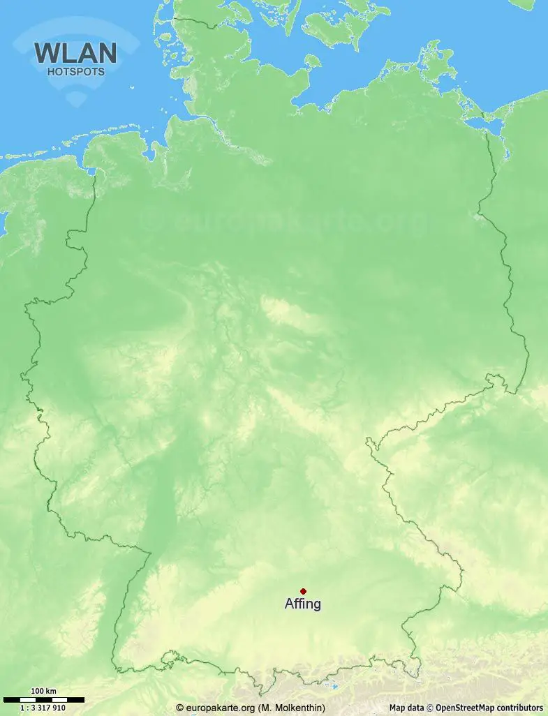 Interaktive Karte mit WLAN-Hotspots in Affing (Bayern)