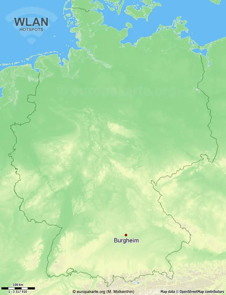 Interaktive Karte mit WLAN-Hotspots in Burgheim (Bayern)