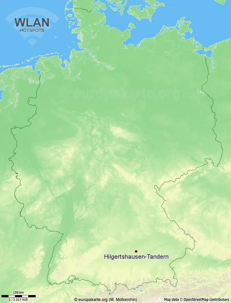 Interaktive Karte mit WLAN-Hotspots in Hilgertshausen-Tandern (Bayern)