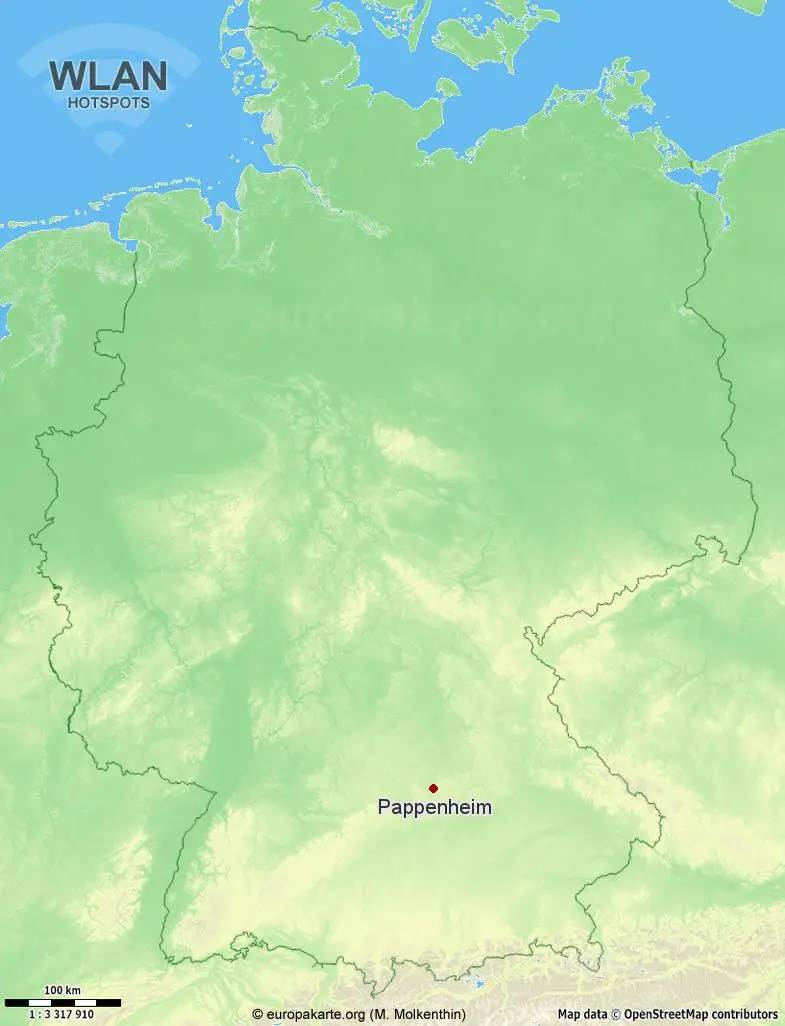 WLAN-Hotspots in Pappenheim (Bayern)