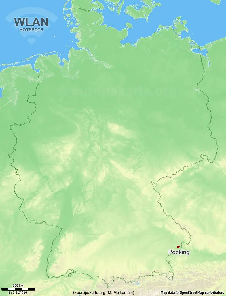 Interaktive Karte mit WLAN-Hotspots in Pocking (Bayern)