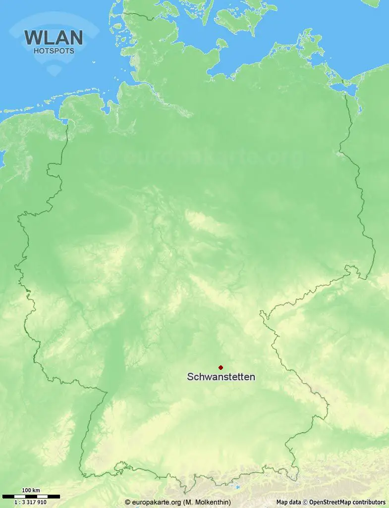 Interaktive Karte mit WLAN-Hotspots in Schwanstetten (Bayern)