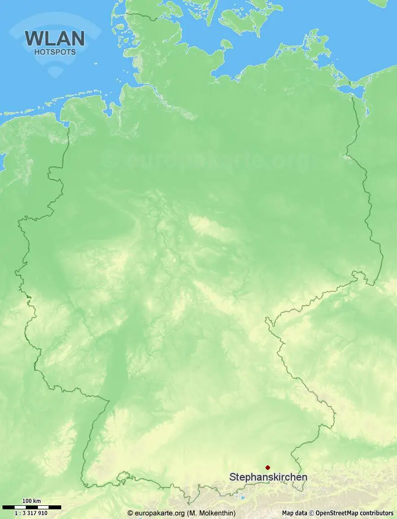 Interaktive Karte mit WLAN-Hotspots in Stephanskirchen (Bayern)