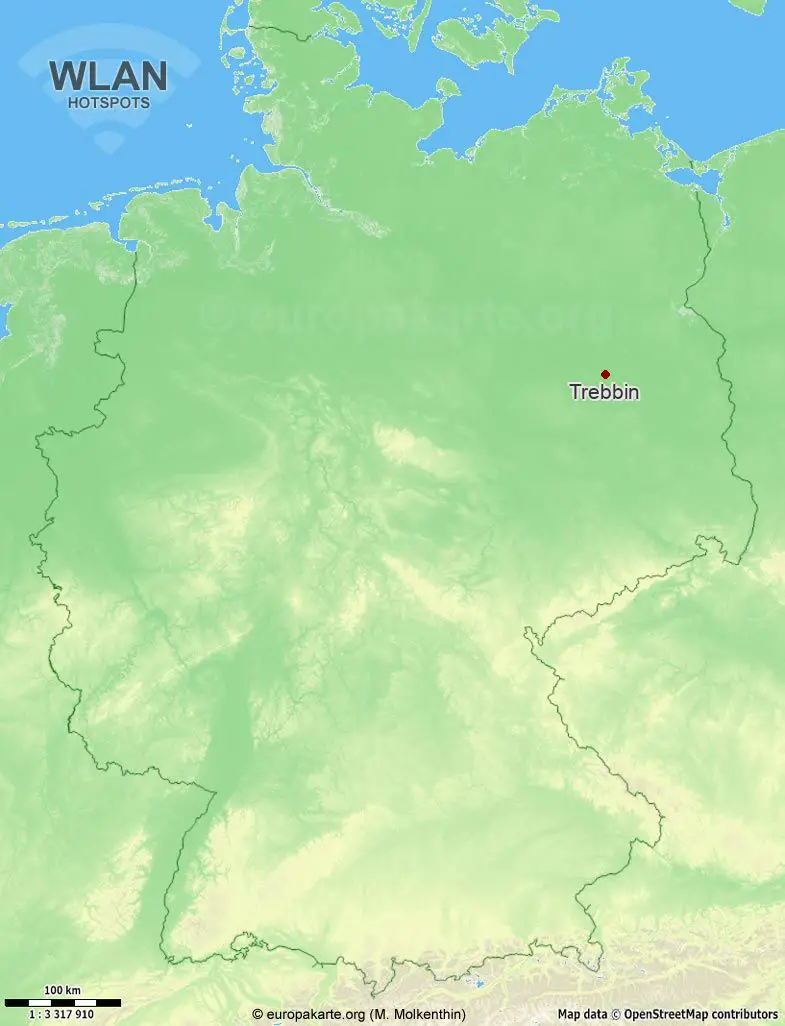 Interaktive Karte mit WLAN-Hotspots in Trebbin (Brandenburg)