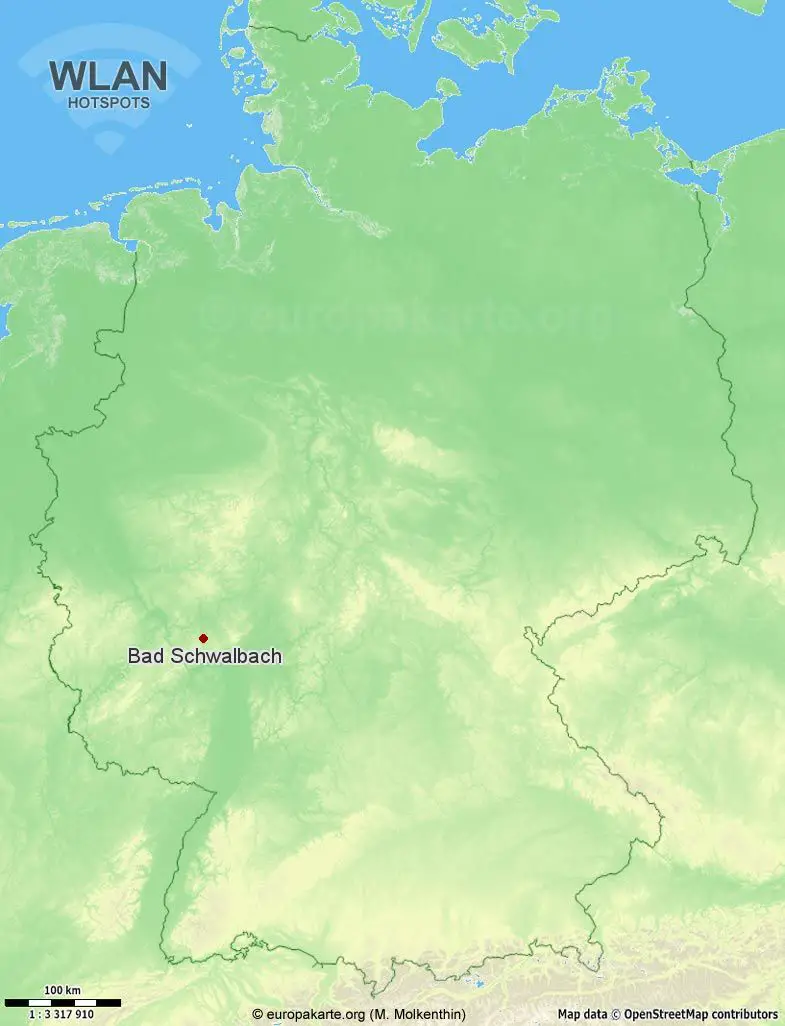 Interaktive Karte mit WLAN-Hotspots in Bad Schwalbach (Hessen)