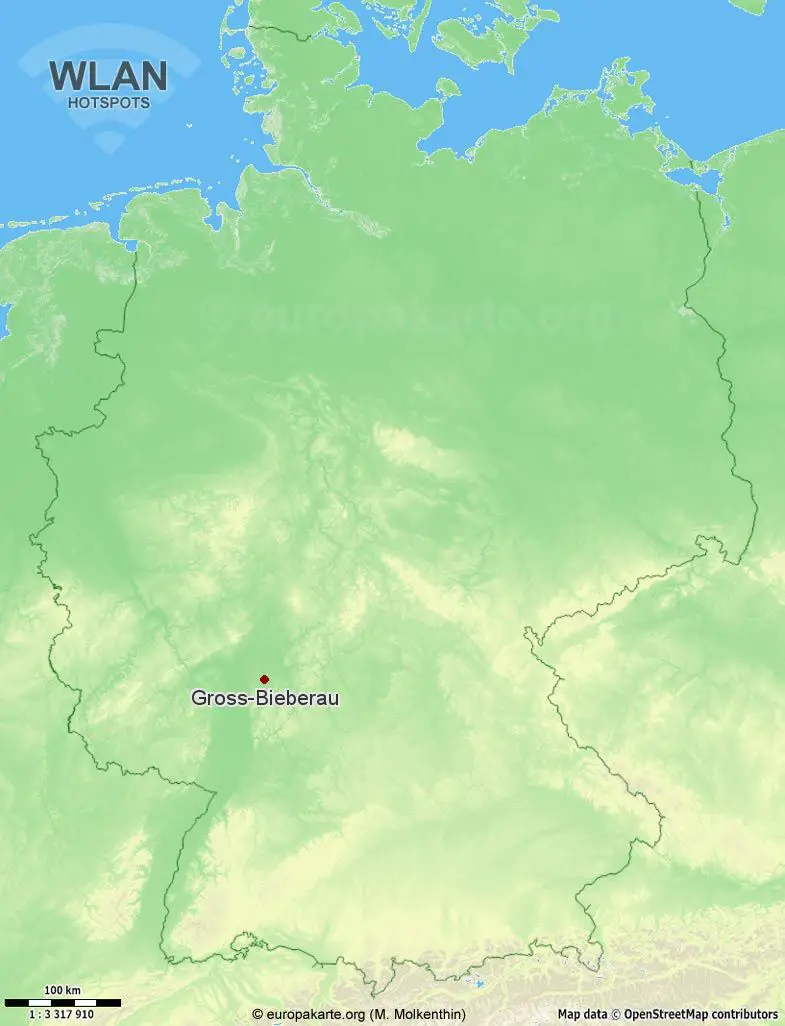 Interaktive Karte mit WLAN-Hotspots in Gross-Bieberau (Hessen)