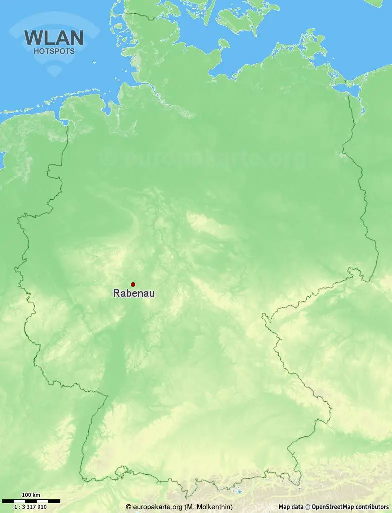 Interaktive Karte mit WLAN-Hotspots in Rabenau (Hessen)