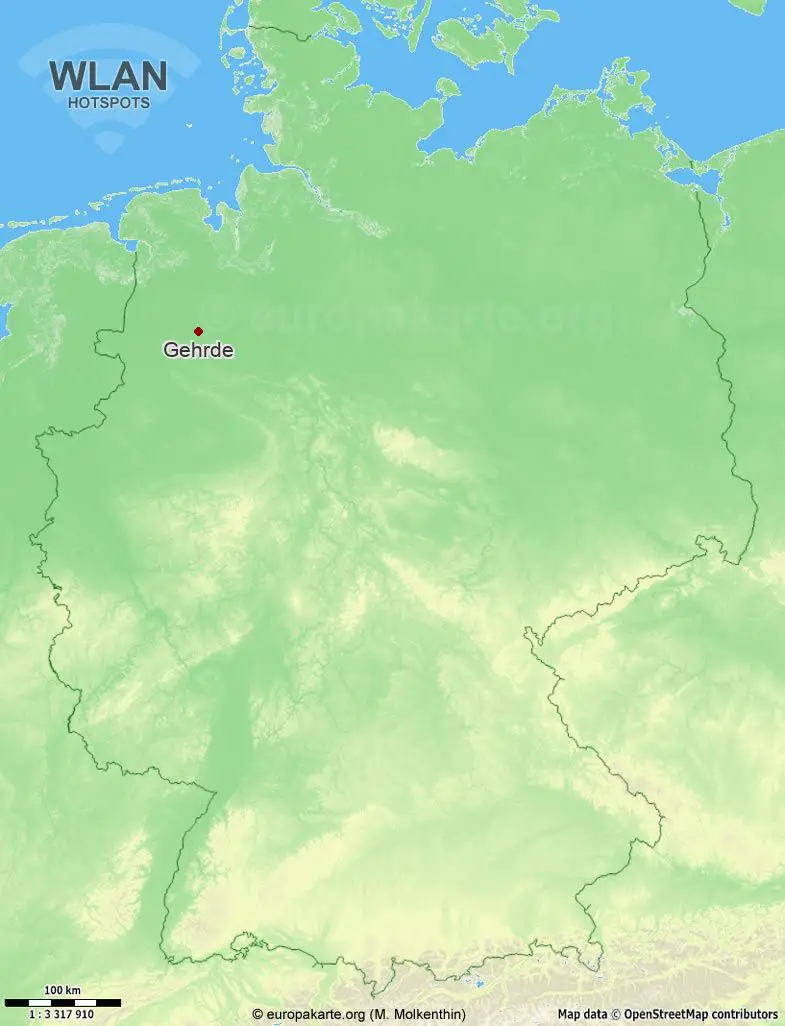Interaktive Karte mit WLAN-Hotspots in Gehrde (Niedersachsen)