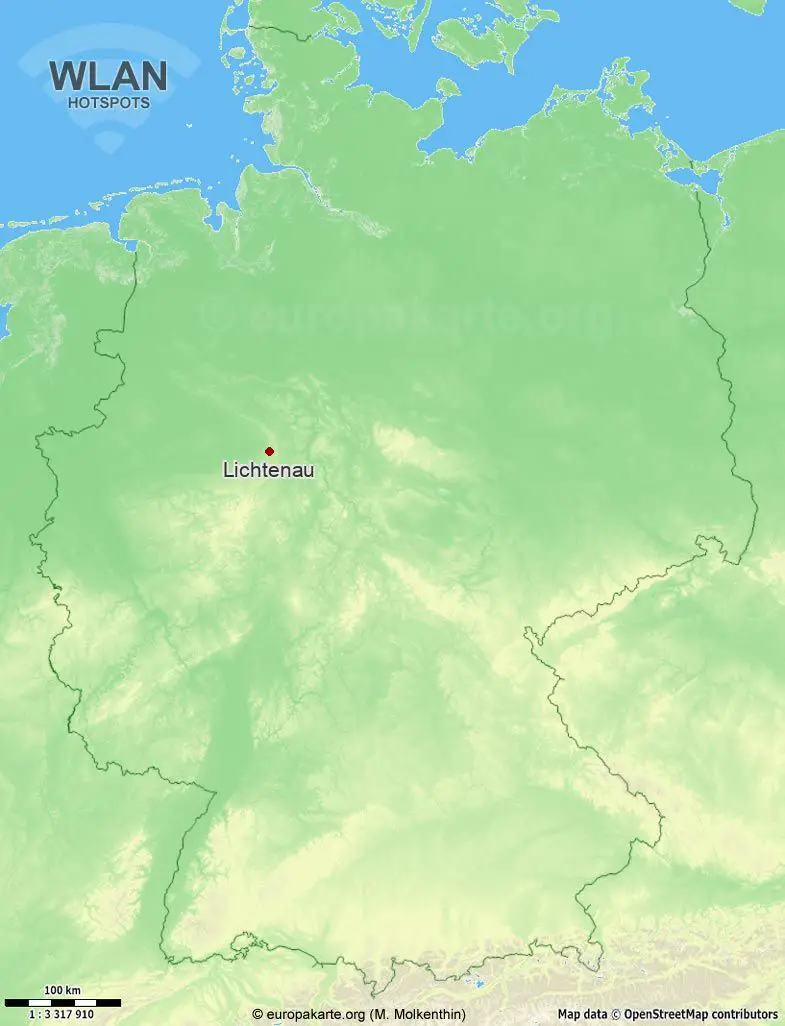 Interaktive Karte mit WLAN-Hotspots in Lichtenau (Nordrhein-Westfalen)