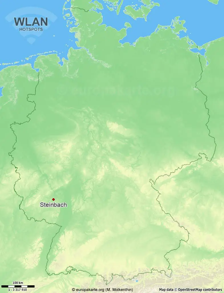 Interaktive Karte mit WLAN-Hotspots in Steinbach (Rheinland-Pfalz)