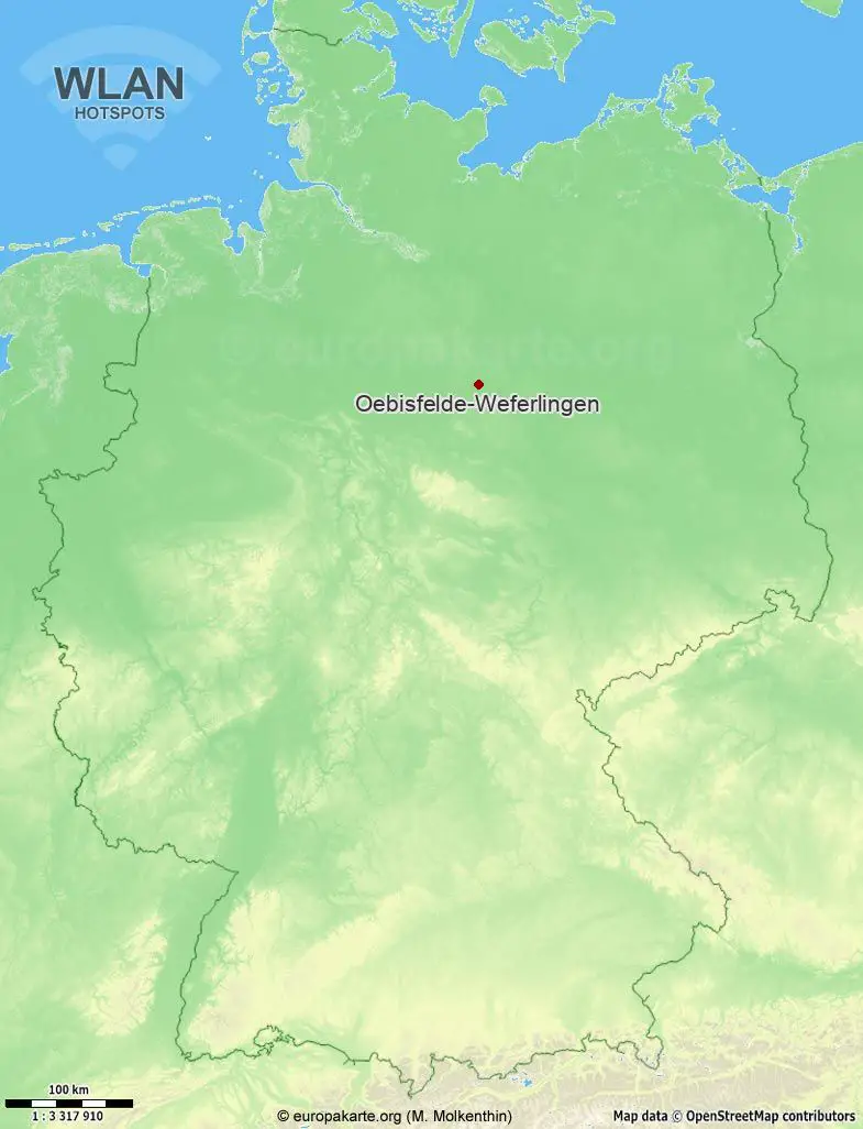 Interaktive Karte mit WLAN-Hotspots in Oebisfelde-Weferlingen (Sachsen-Anhalt)