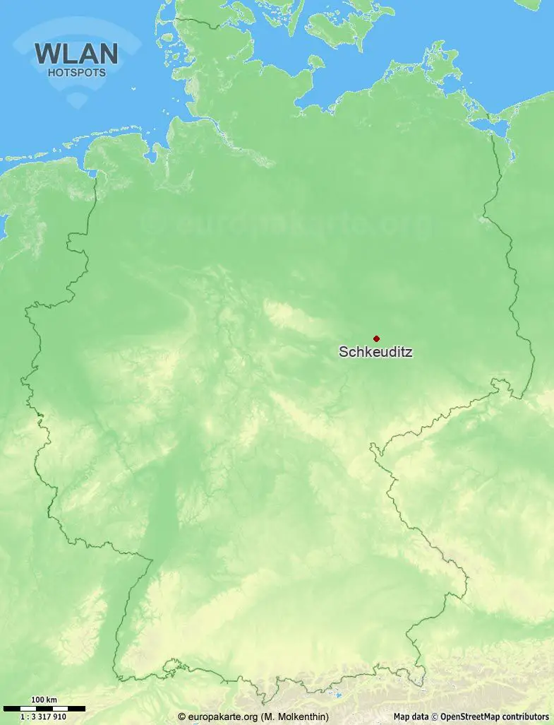 Interaktive Karte mit WLAN-Hotspots in Schkeuditz (Sachsen)