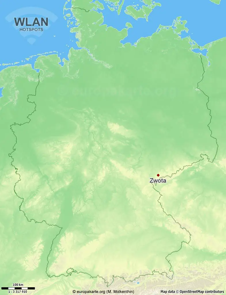 Interaktive Karte mit WLAN-Hotspots in Zwota (Sachsen)