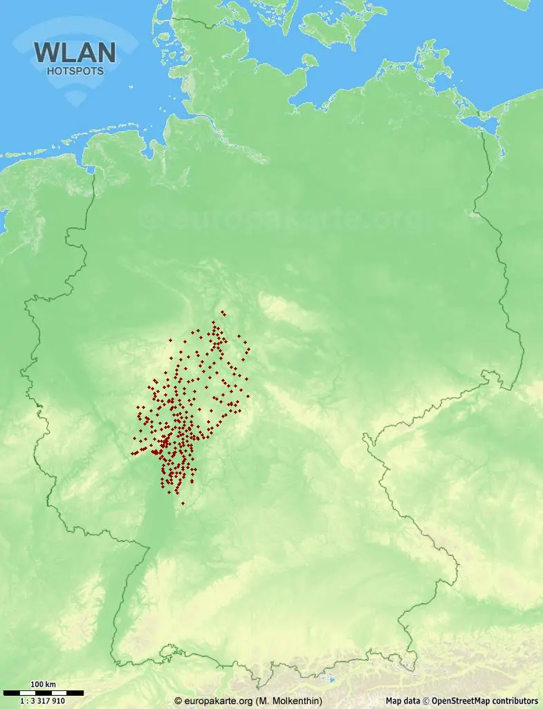 WLAN-Hotspots in Deutschland (Karte)