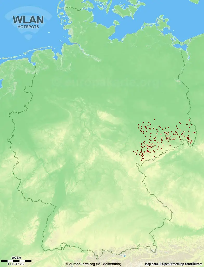 WLAN-Hotspots in Deutschland (Karte)