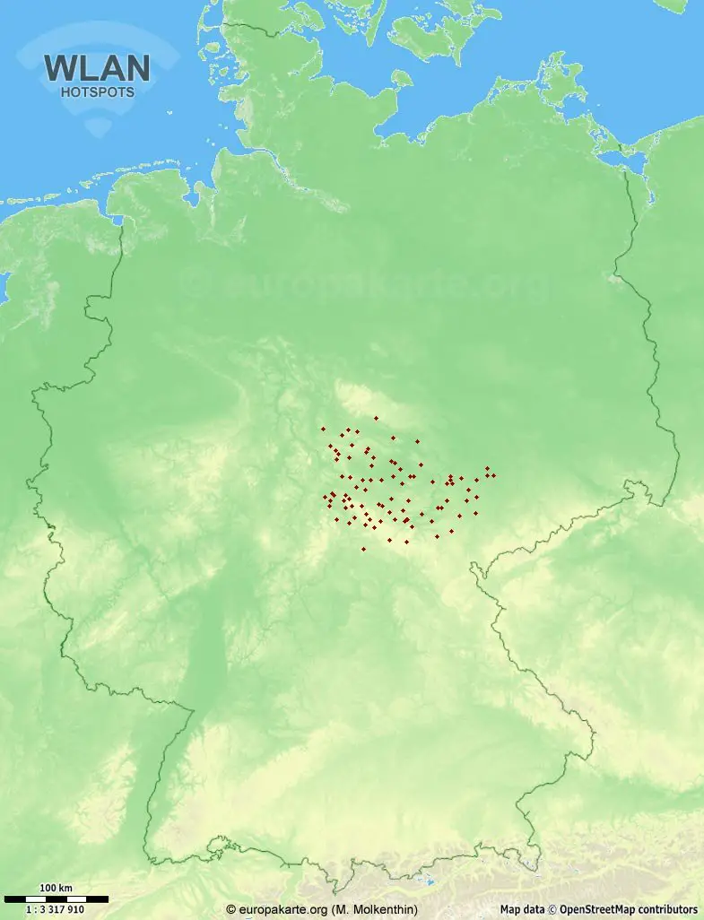 WLAN-Hotspots in Deutschland (Karte)